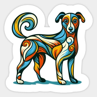 Pop art dog illustration. cubism illustration of a dog Sticker